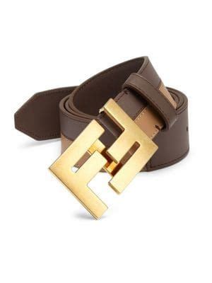 fendi bicolor leather belt